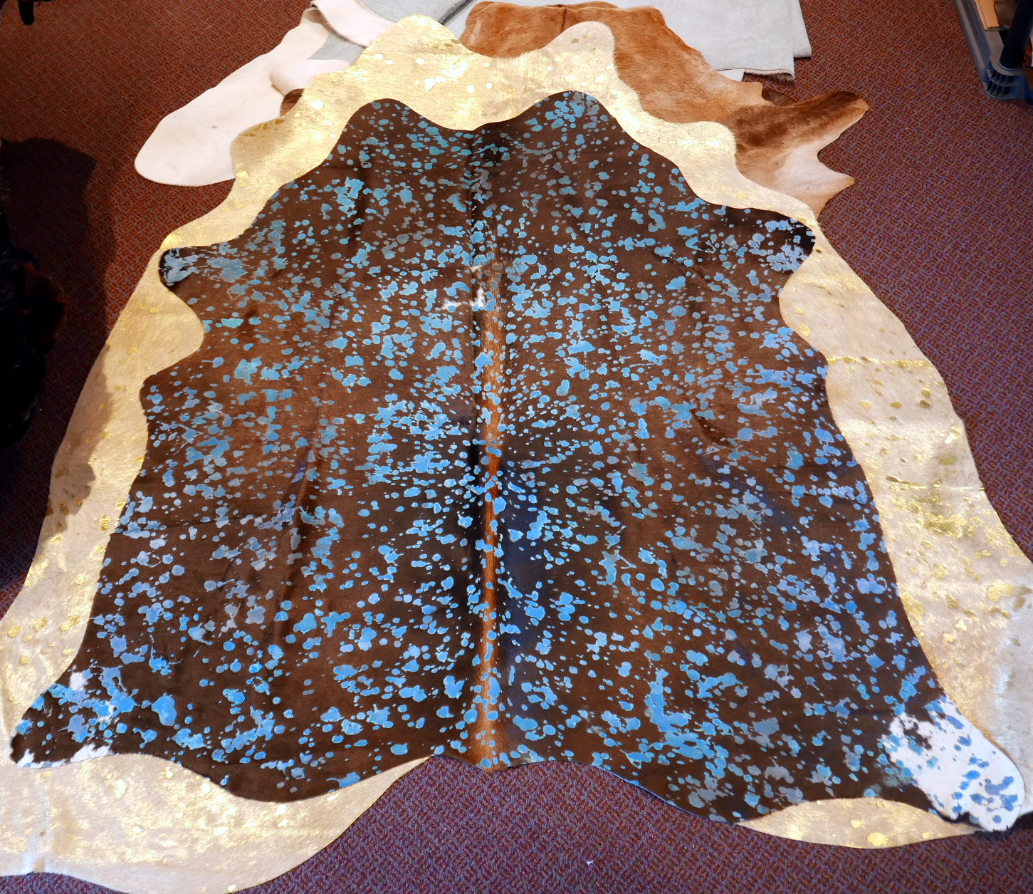 Turquoise Cowhide Rugs In Canada